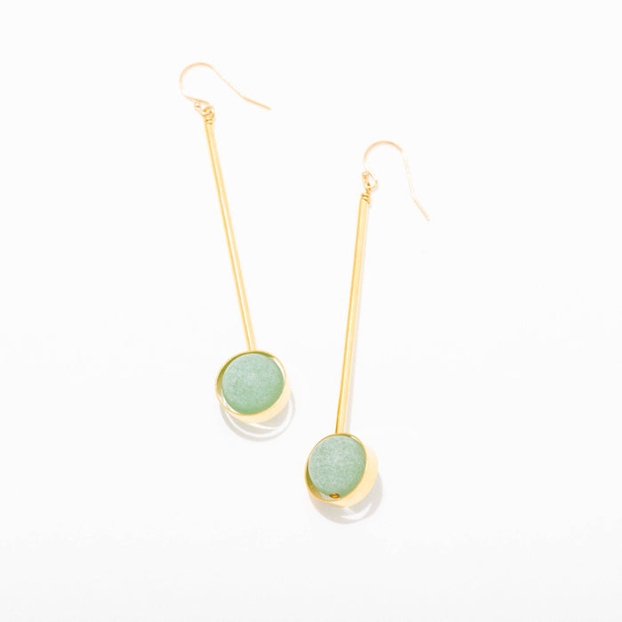 Gold Plated and Gemstone Aberrant Earrings