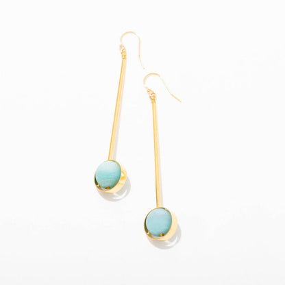 Gold Plated and Gemstone Aberrant Earrings