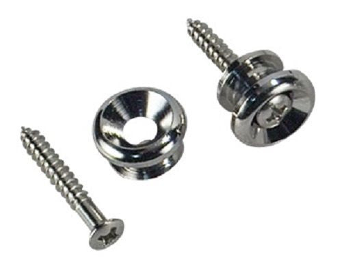 Golden Gate F-0093 Black Metal Strap Button For Guitar or Bass (Set of 2)