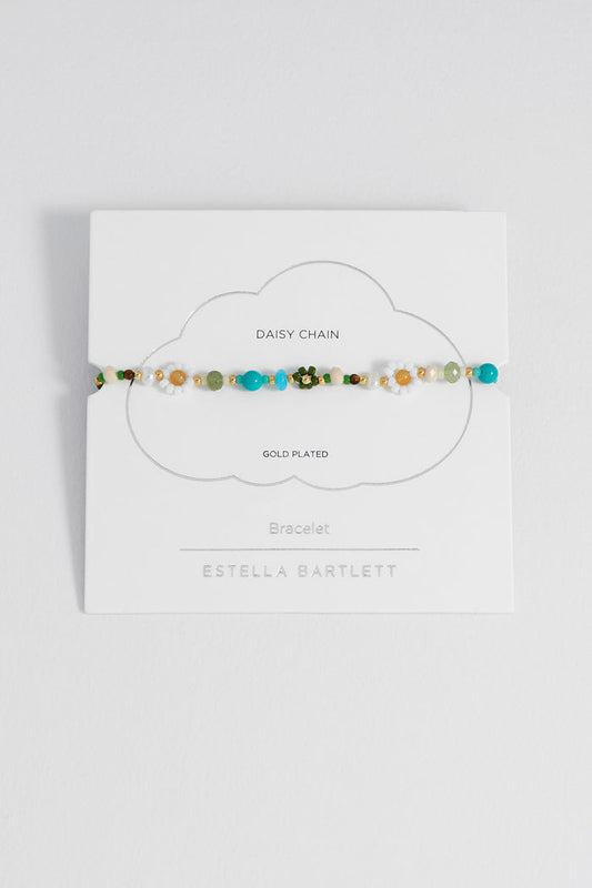 Green Beaded Flower Bracelet