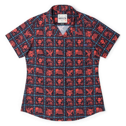 RSVLTS XS RSVLTS Women's Short Sleeve Shirt Grillaxin’ – Women's KUNUFLEX Short Sleeve Shirt Grillaxin’ – Women's KUNUFLEX Short Sleeve Shirt