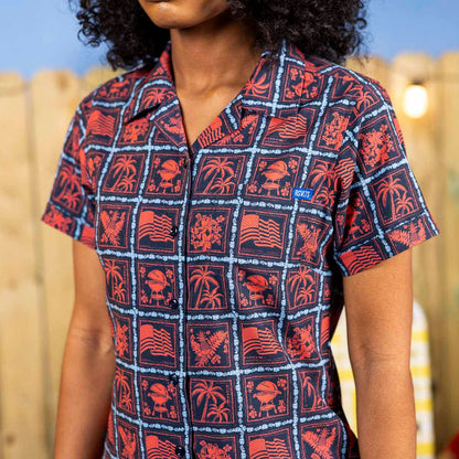 RSVLTS RSVLTS Women's Short Sleeve Shirt Grillaxin’ – Women's KUNUFLEX Short Sleeve Shirt Grillaxin’ – Women's KUNUFLEX Short Sleeve Shirt