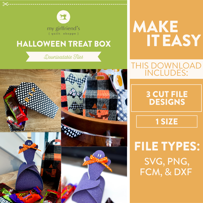Halloween Treat Boxes 3 Design Cut Files (Downloadable Cut File Designs)