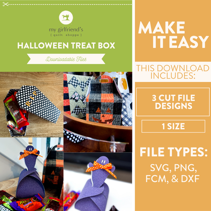 Halloween Treat Boxes 3 Design Cut Files (Downloadable Cut File Designs)