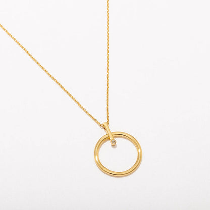 Halo 14k Gold Plate CZ Pendant Necklace - On Sale 🤑