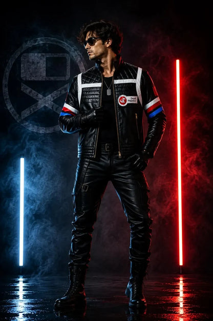 Handmade Concept Album Killjoy Inspired Blue and Black Jacket - Dystopian Desert Punk Cosplay Wear
