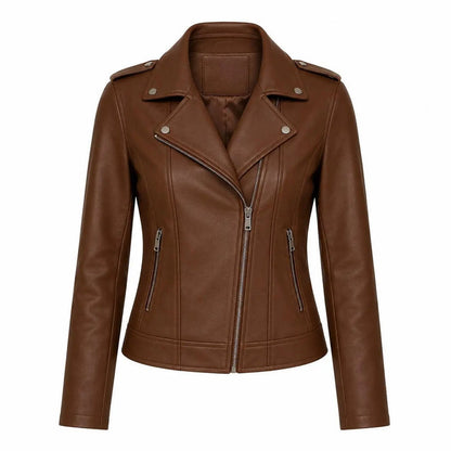 Handmade Women's Genuine Lambskin Leather Jacket – Soft Biker Moto Style
