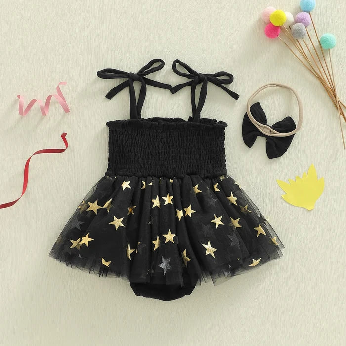 HAPPY NEW YEAR Stars Romper Dress