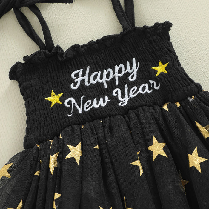 HAPPY NEW YEAR Stars Romper Dress