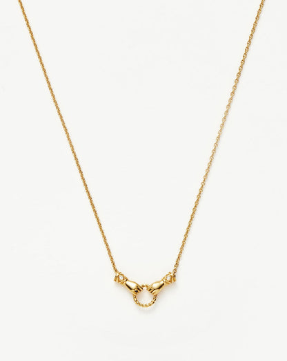 Harris Reed In Good Hands Mini Pendant Slider Necklace | 18ct Gold Plated/Cubic Zirconia & Black Onyx Necklaces Missoma
