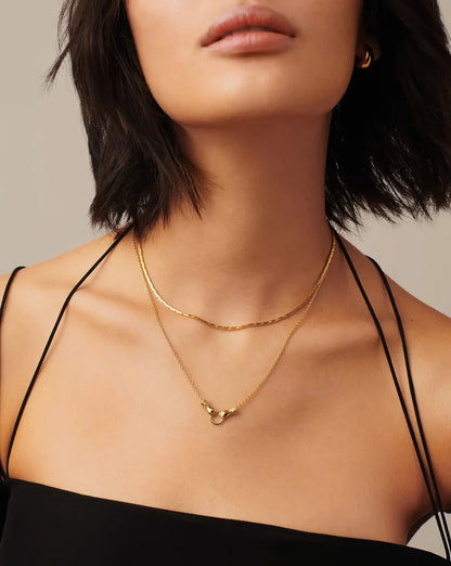Harris Reed In Good Hands Mini Pendant Slider Necklace | 18k Gold Plated/Cubic Zirconia & Black Onyx Necklaces Missoma