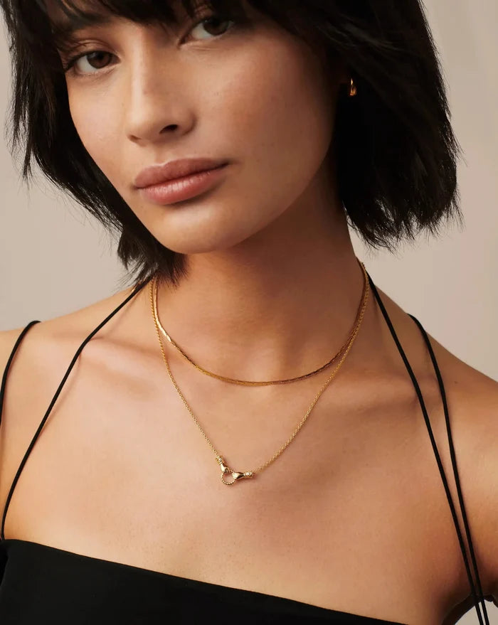 Harris Reed In Good Hands Mini Pendant Slider Necklace | 18k Gold Plated/Cubic Zirconia & Black Onyx Necklaces Missoma