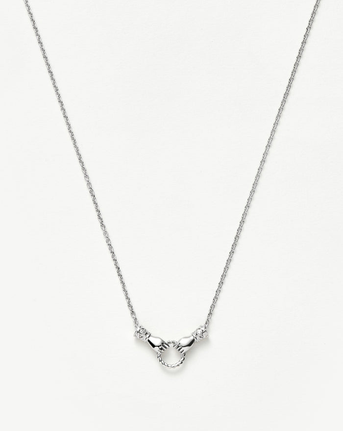 Harris Reed In Good Hands Mini Pendant Slider Necklace | Silver Plated/Cubic Zirconia & Black Onyx Necklaces Missoma