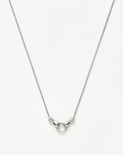 Harris Reed In Good Hands Mini Pendant Slider Necklace | Silver Plated/Cubic Zirconia & Black Onyx Necklaces Missoma
