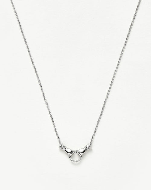 Harris Reed In Good Hands Mini Pendant Slider Necklace | Silver Plated/Cubic Zirconia & Black Onyx Necklaces Missoma