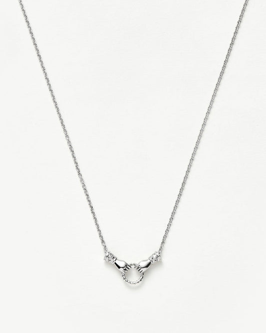 Harris Reed In Good Hands Mini Pendant Slider Necklace | Silver Plated/Cubic Zirconia & Black Onyx Necklaces Missoma