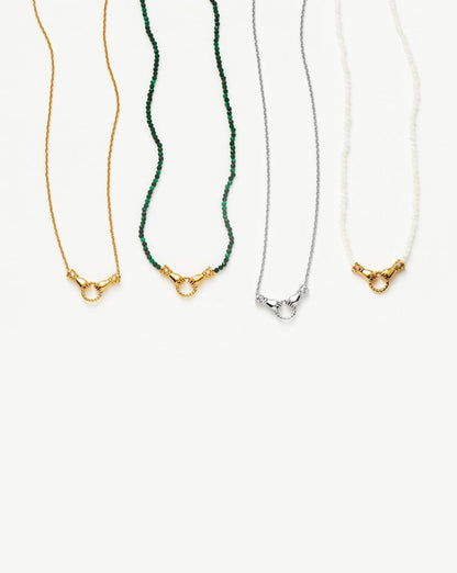 Harris Reed In Good Hands Mini Pendant Slider Necklace | Silver Plated/Cubic Zirconia & Black Onyx Necklaces Missoma