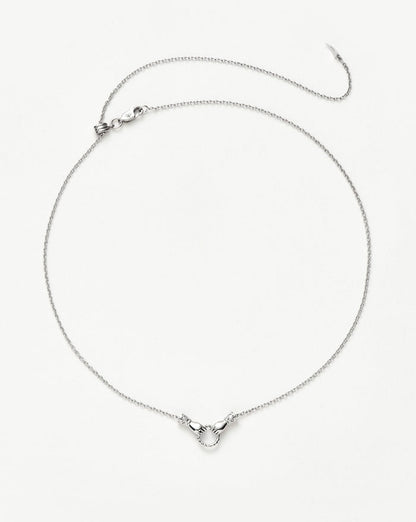 Harris Reed In Good Hands Mini Pendant Slider Necklace | Silver Plated/Cubic Zirconia & Black Onyx Necklaces Missoma