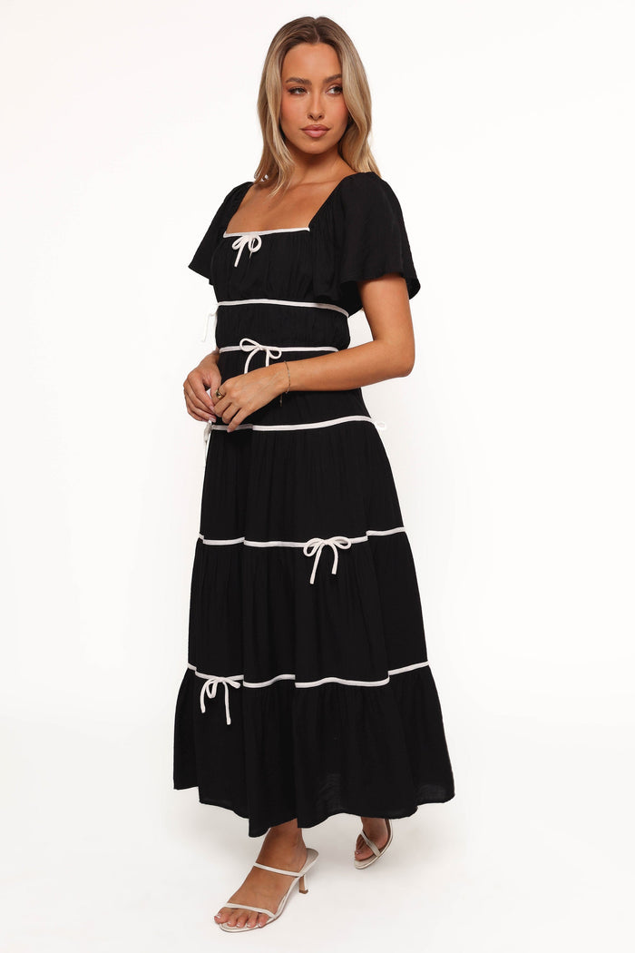 Petal and Pup USA DRESSES Harvey Maxi Bow Dress - Black/White (Hold for Rack)