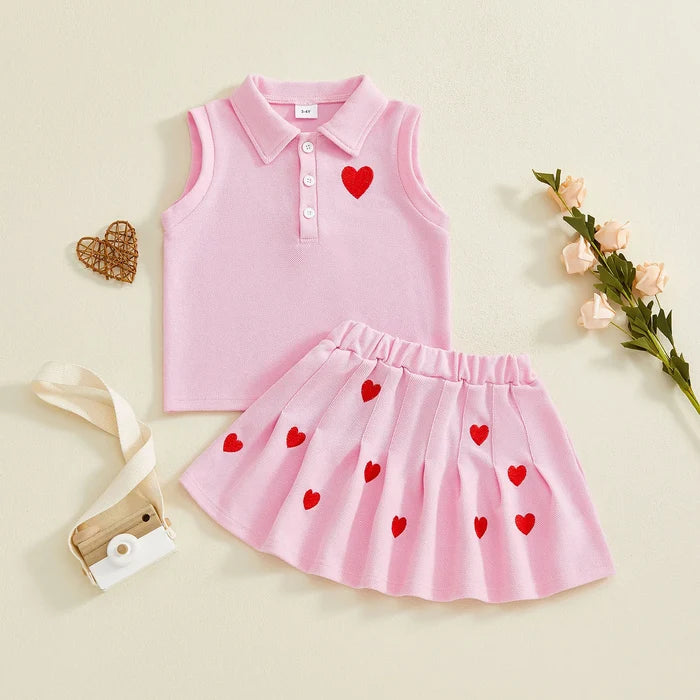 HEARTS Pleated Skirt Outfit