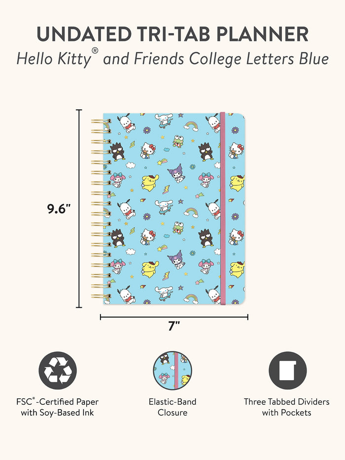Hello Kitty and Friends x Studio Oh! College Letters Tri-Tab Planner Stationery Studio Oh!