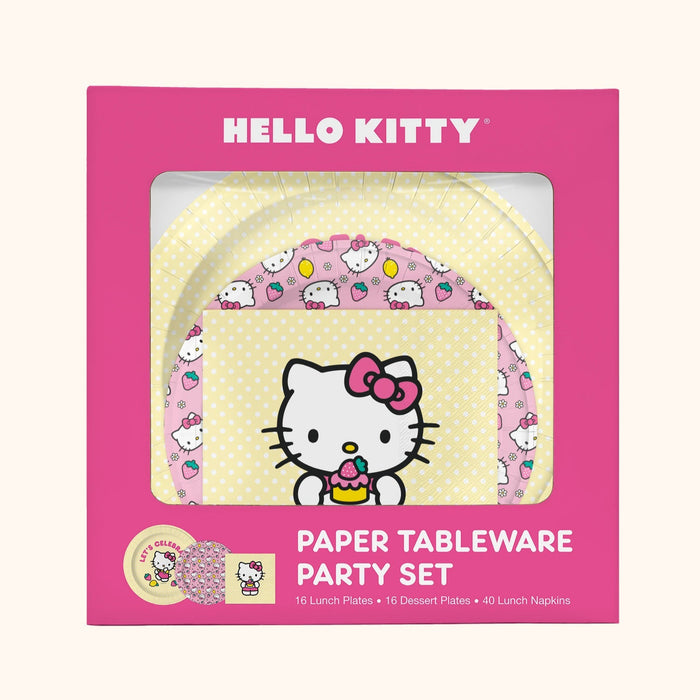 Hello Kitty x Studio Oh! Strawberry Lemonade Paper Tableware Party Set Paper Tableware Studio Oh!