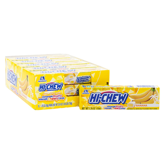 Hi Chew Banana Chewy Candy Stick - 10 Count