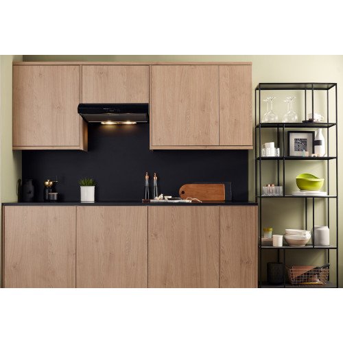 Hotpoint PSLMO65FLSK 60cm Conventional Cooker Hood Black Black