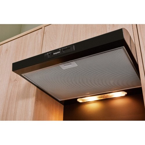 Hotpoint PSLMO65FLSK 60cm Conventional Cooker Hood Black Black