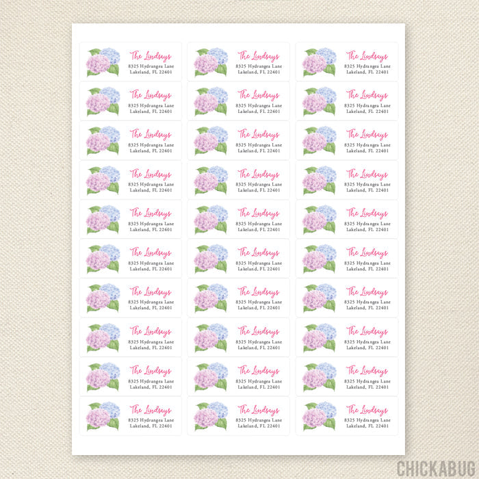 Hydrangea Address Labels