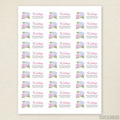 Hydrangea Address Labels