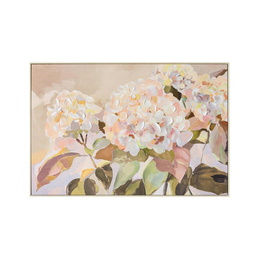 Hydrangea Blush Framed Textured Print 120x80cm