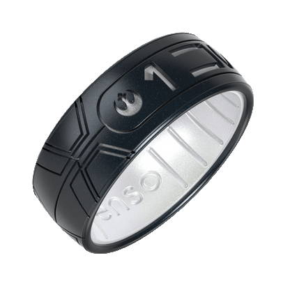 Star Wars Silicone Ring - I Know (Aurebesh) - Black Pearl/Pearl