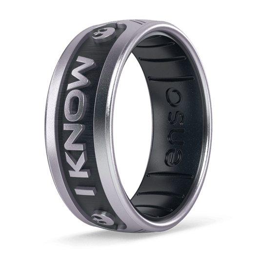 Star Wars Silicone Ring - I Know (English) - Icy Silver/Black Pearl