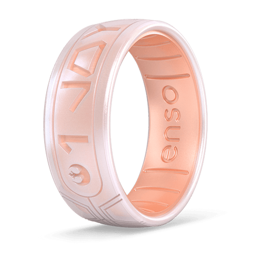Star Wars Silicone Ring - I Love You (Aurebesh) - Moonstone/Rose Gold