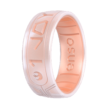 Star Wars Silicone Ring - I Love You (Aurebesh) - Moonstone/Rose Gold