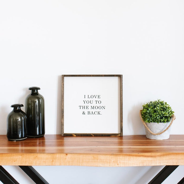 I Love You to the Moon and Back Wood Sign farmhouse decor wall hangings