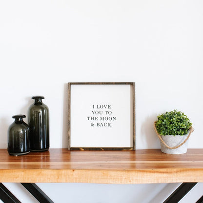I Love You to the Moon and Back Wood Sign farmhouse decor wall hangings