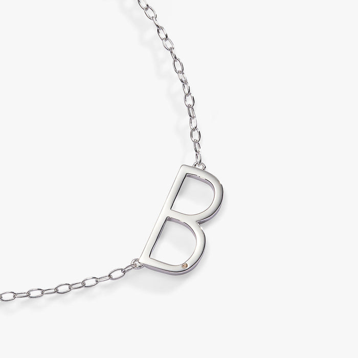 Initial B Precious Elongated Necklace
