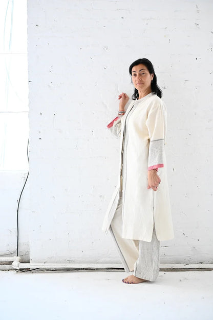 Ivory Cherry Tribeca Button Down Kaftan