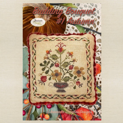 Jeannette Douglas Designs - Budding Bouquet #1 Autumn - Booklet Chart and/or Roxy Floss Conversion