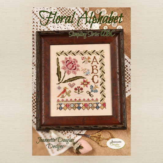 Jeannette Douglas Designs - Floral Alphabet Sampling Series: ABC - Booklet Chart
