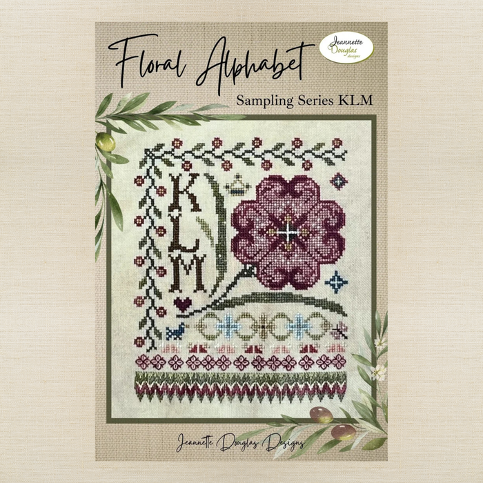 Jeannette Douglas Designs - Floral Alphabet Sampling Series: KLM - Booklet Chart