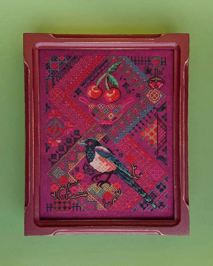JEDxStitch - Cherry Magpie - Booklet Chart IH and/or Roxy Floss Co Floss