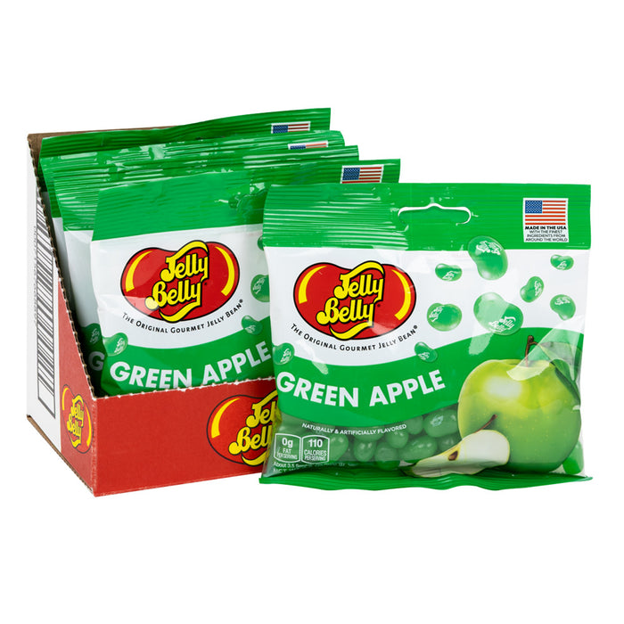 Jelly Belly Green Apple Jelly Beans Peg Bag - 12 Count