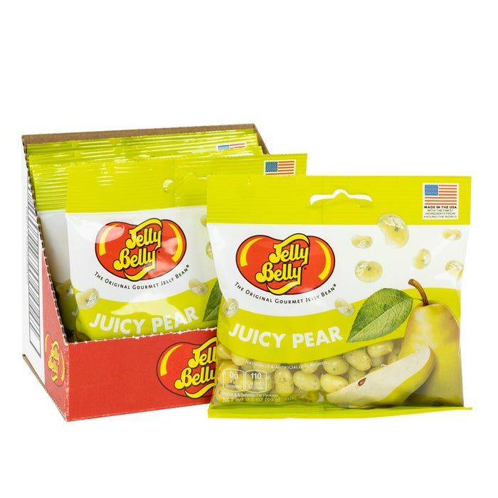 Jelly Belly Juicy Pear Jelly Bean Candy Peg Bag - 12 Count