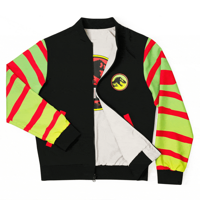 RSVLTS Jurassic Park Jacket Jurassic Park “Jurassic Rides” – Reversible Bomber Jacket