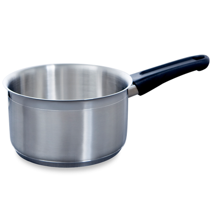 Karaat+ steelpan 16 cm zilver zijaanzicht