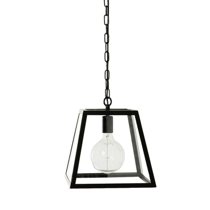 Karter 1 Light Cube Pendant Black 30x20x31cm