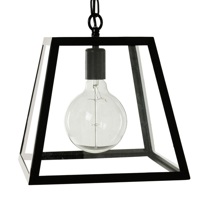 Karter 1 Light Cube Pendant Black 30x20x31cm